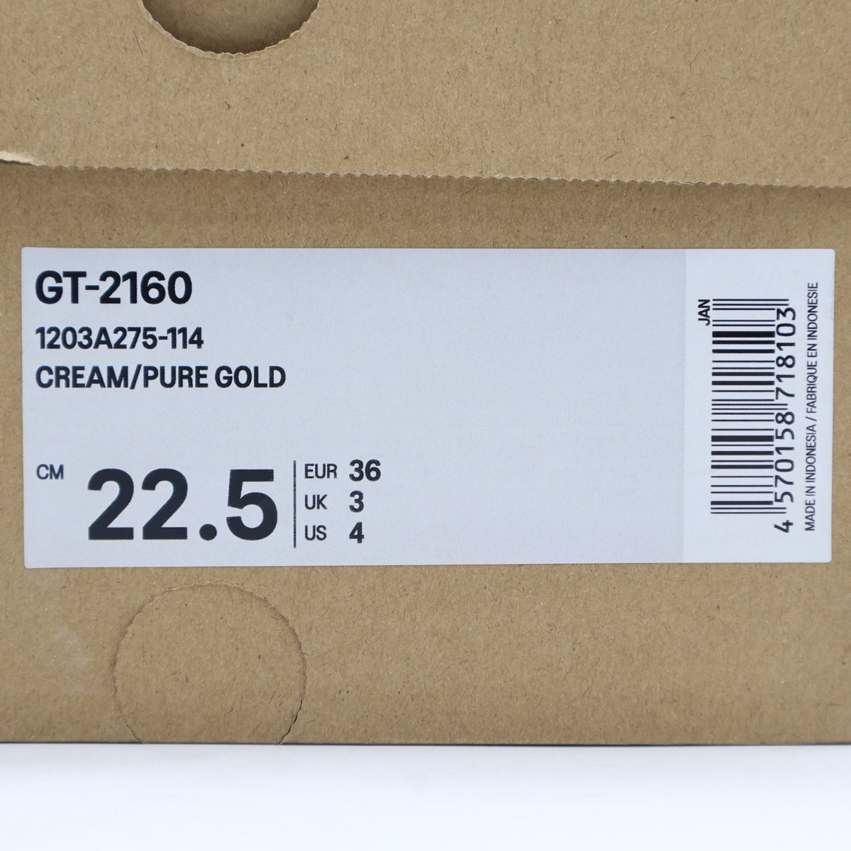 1203A275-114 Asics GT-2160 Cream Pure Gold (Men's)