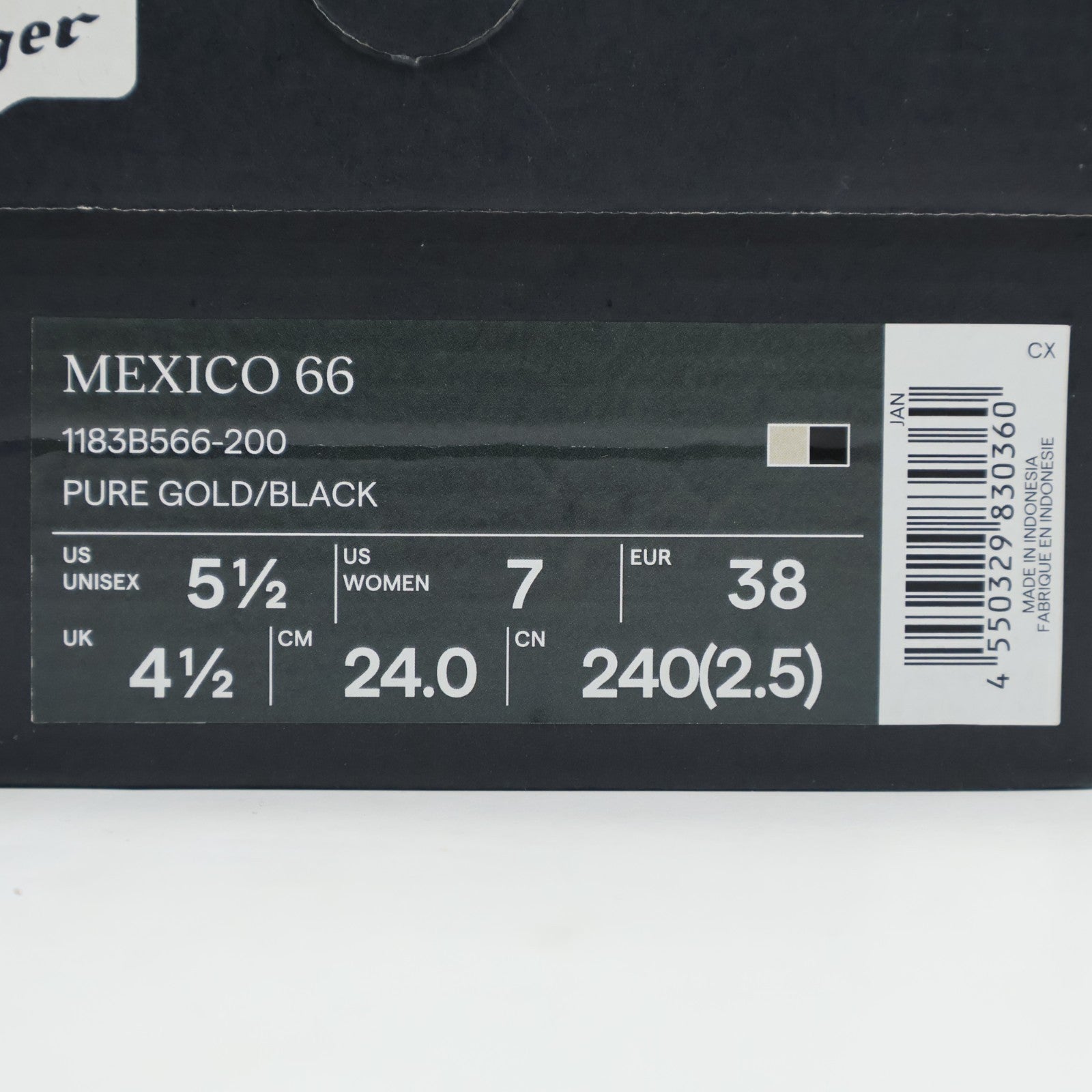 1183B566-200 Onitsuka Tiger Mexico 66 Pure Gold Black (Men's)