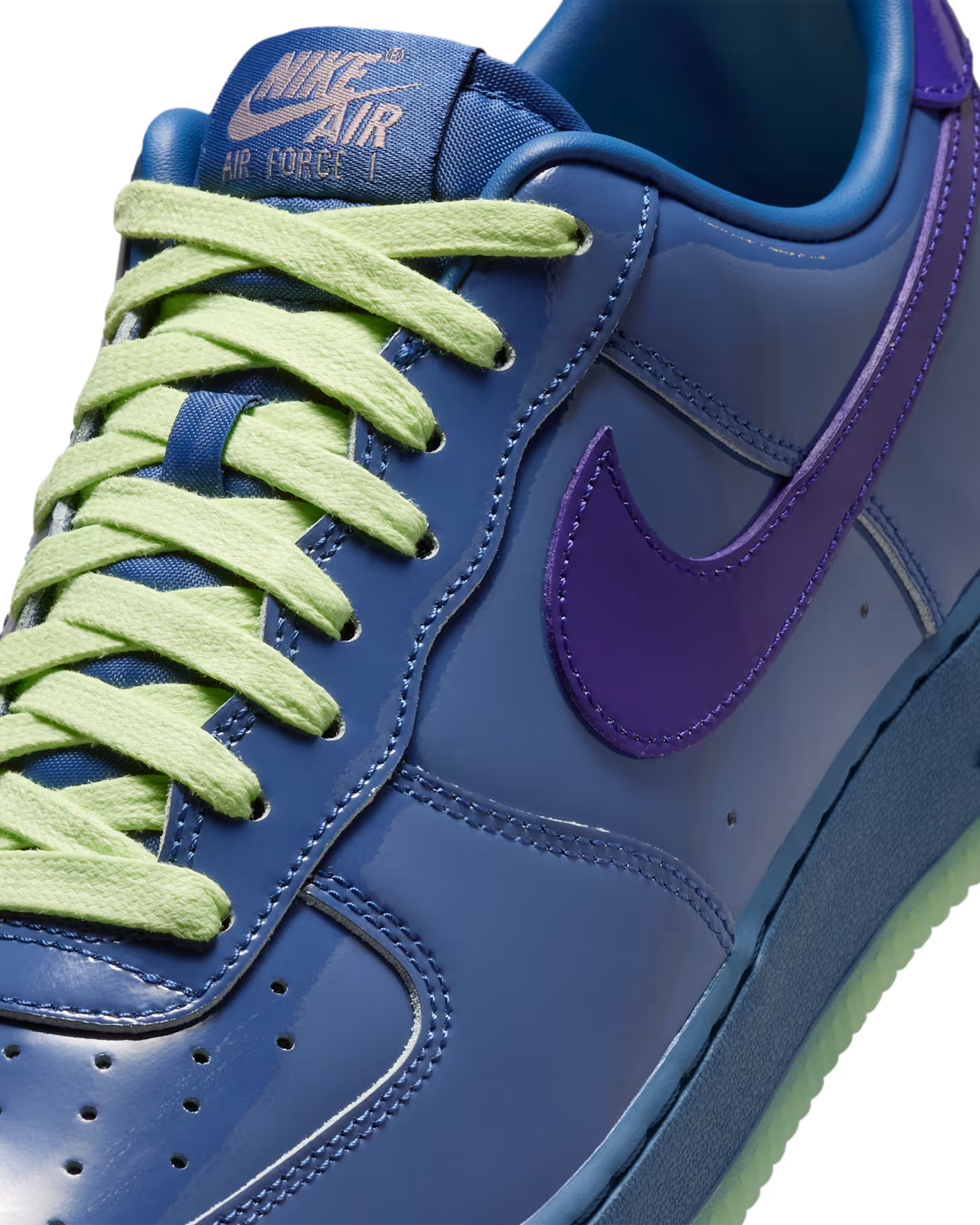 IO4489-400 Nike Air Force 1 Low Patent Leather Mystic Navy Grape Ice (Men's)