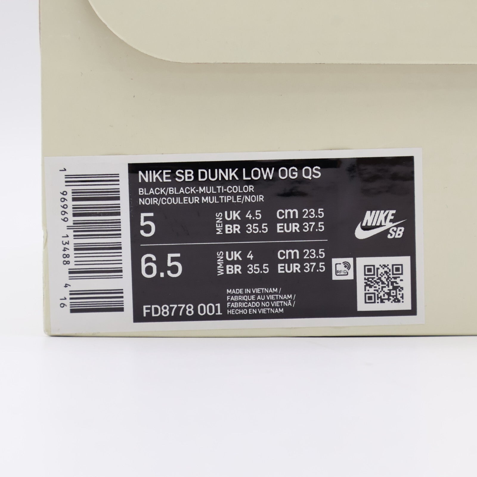 FD8778-001 Supreme Ã Nike SB Dunk Low Rammellzee (Men's)
