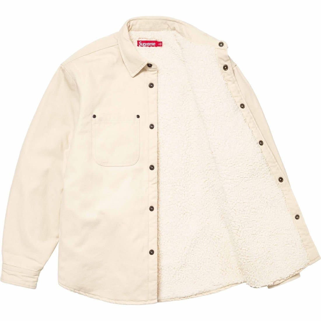 413218 Supreme Faux Shearling Lined Work Shirt Natural (24FW)
