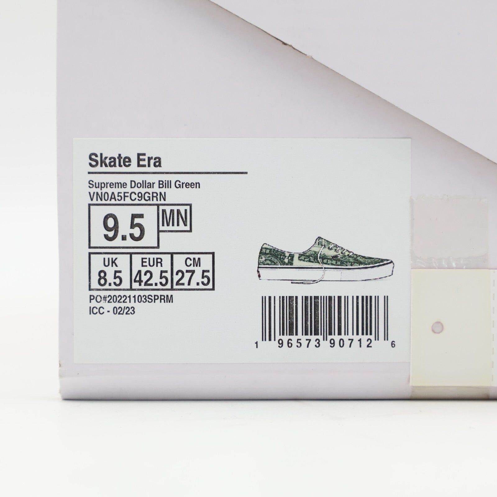 VN0A5FC9GRN Supreme Vans Doller Era Green White (Men's)