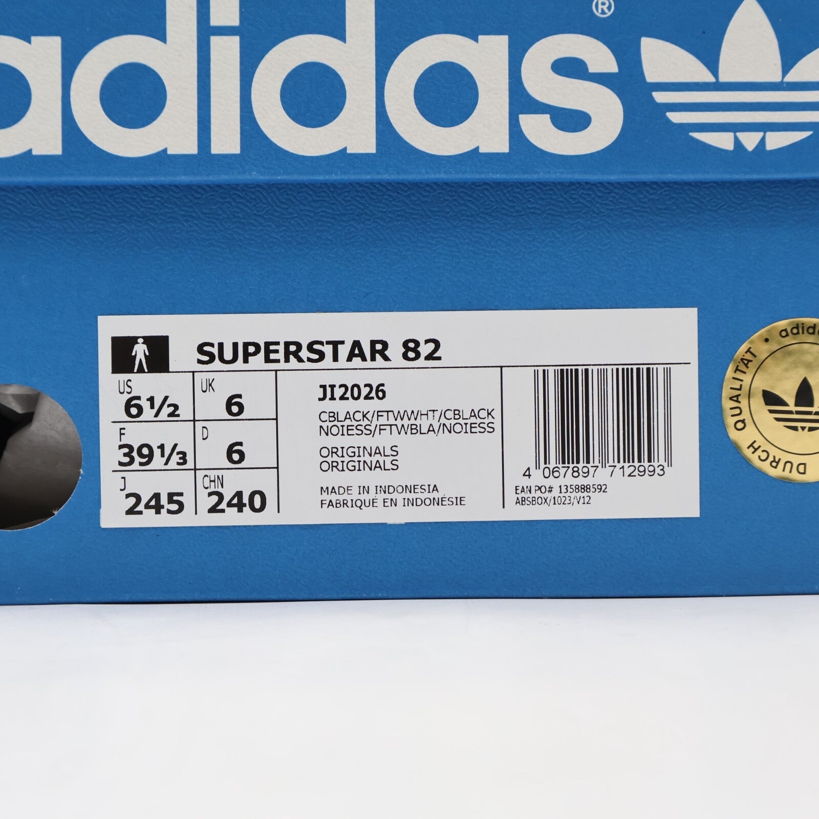 JI2026 adidas Originals Superstar 82 Core Black Footwear White (Men's)