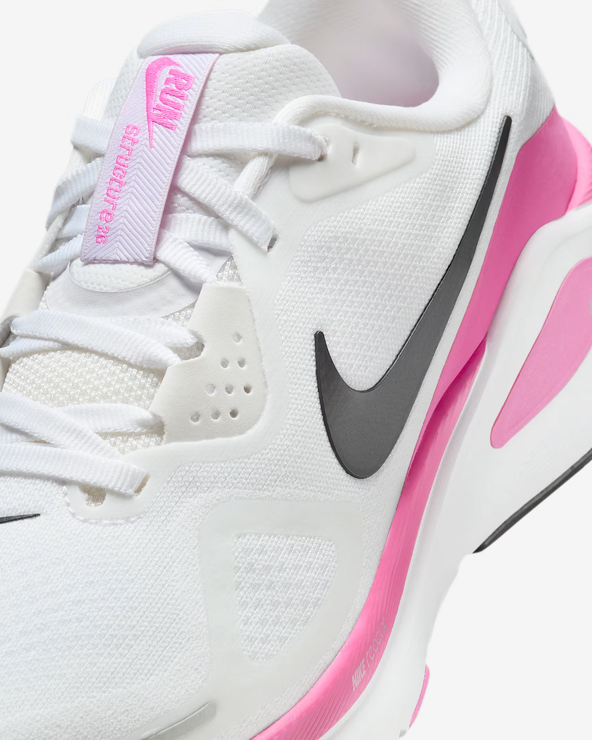HJ1101-104 Nike  Structure 26 White Playful Pink Metallic Silver Black (Women's)