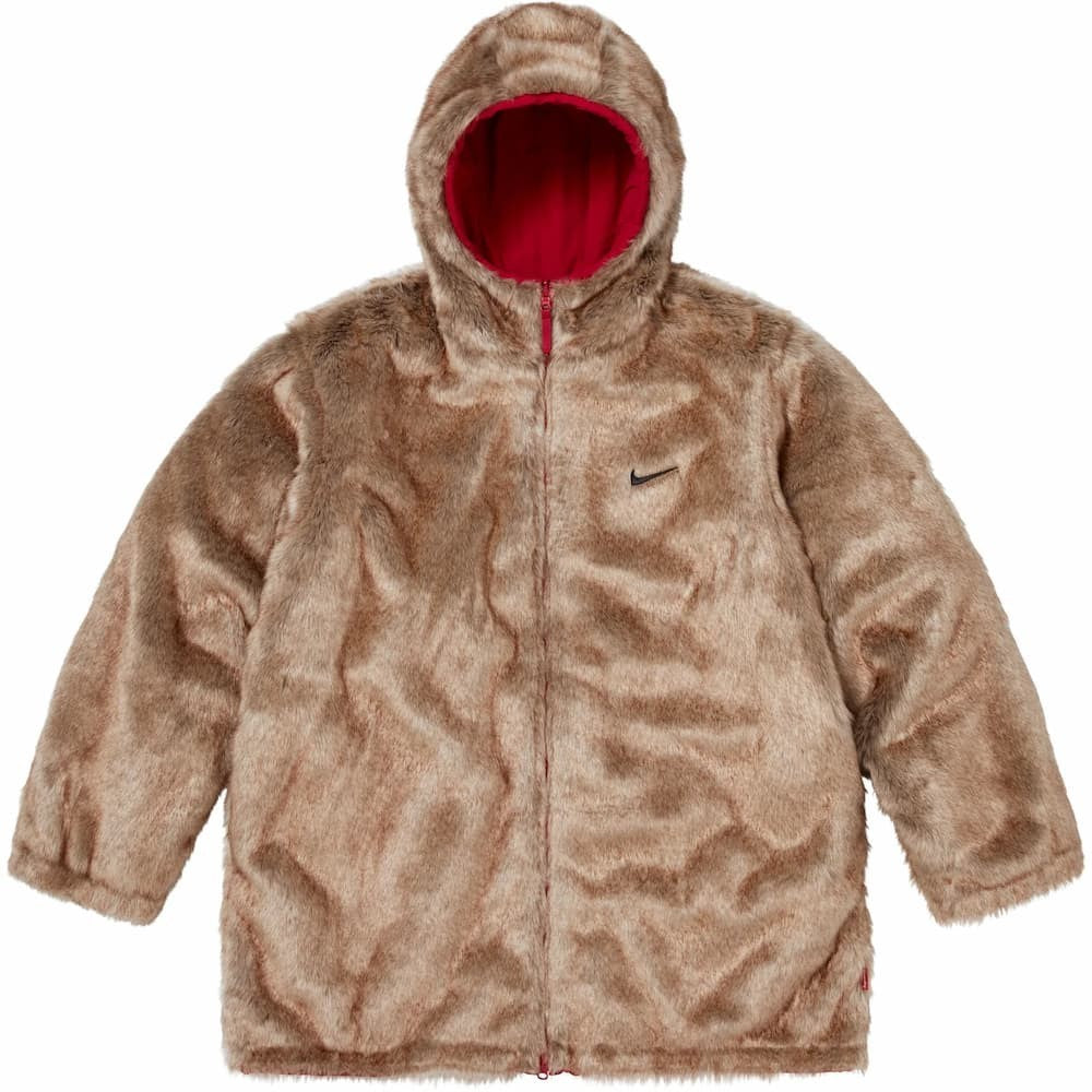 Supreme Nike Faux Fur Reversible Parka Red
