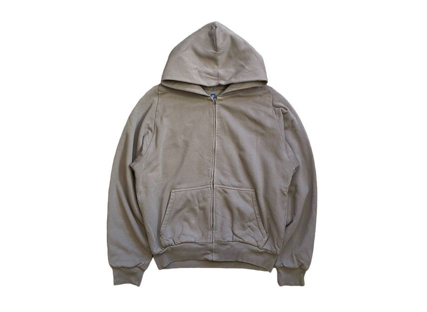 YEEZY GAP Doubleface Wide Silhouette Zip Up Sweat Hoodie Grey