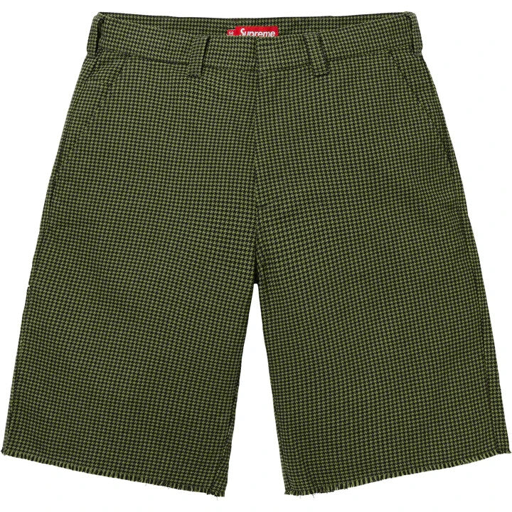 Supreme Work Short 25SS Olive Houndstooth