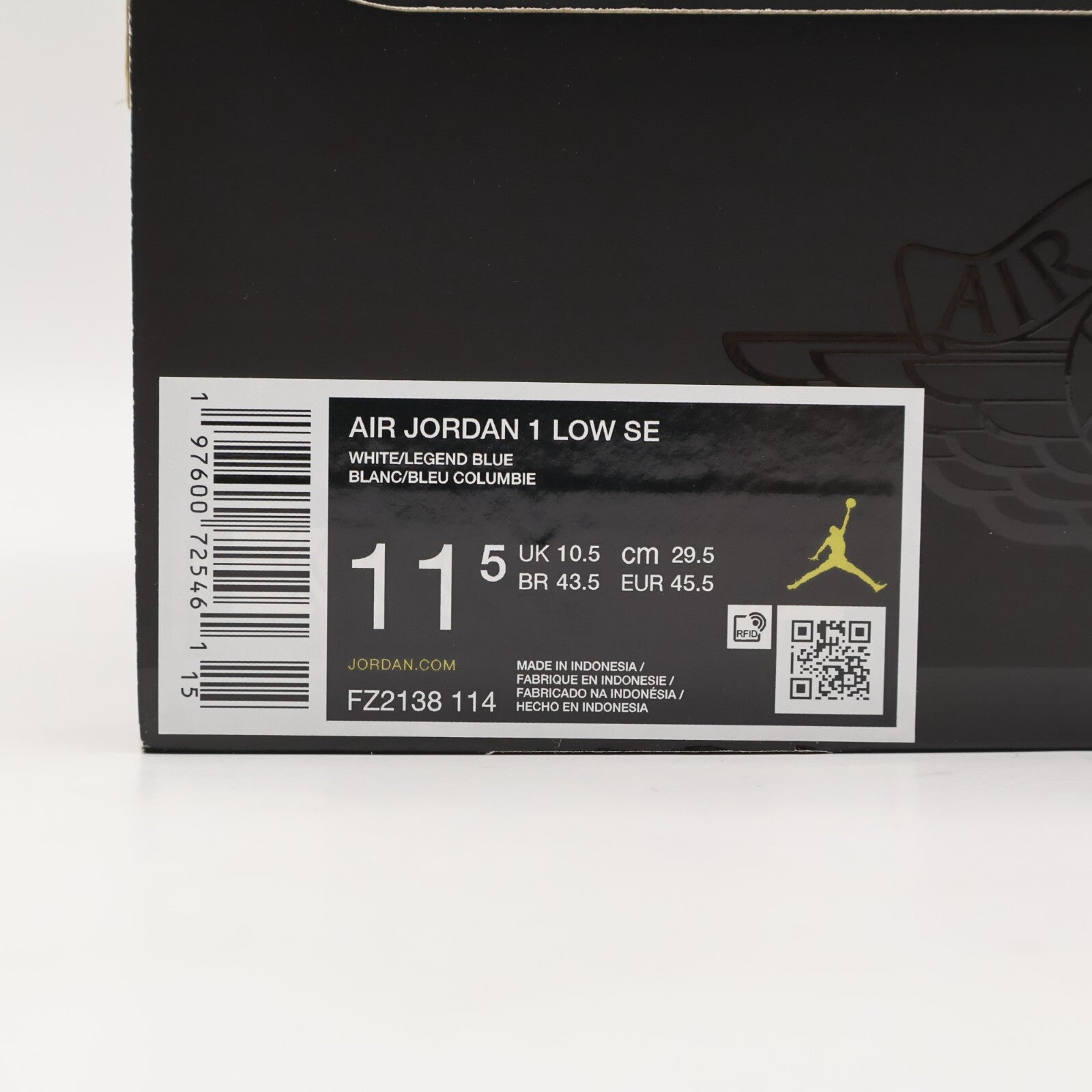 FZ2138-114 Nike Air Jordan 1 Low Legend Blue (Men's)