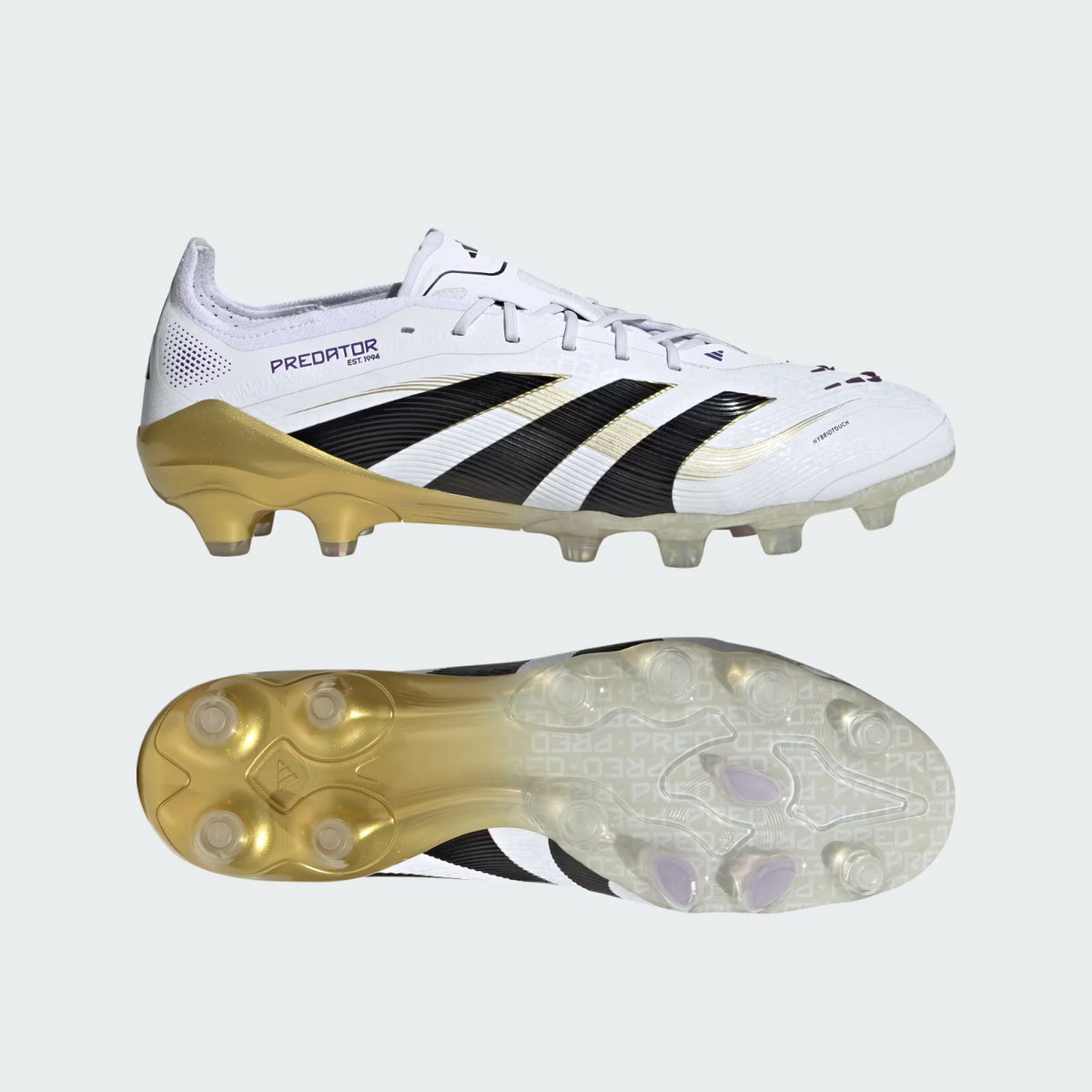JR4489 adidas Predator Elite HG/AG Cloud White Core Black Gold Metallic (Men's)