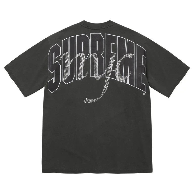 Supreme Rhinestone Script S/S Top Black