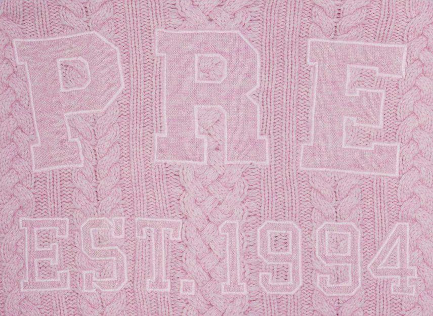 Supreme Applique Cable Knit Sweater Pink