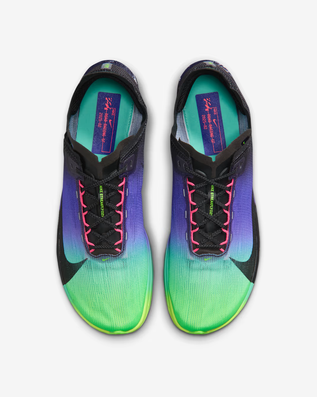IO9567-400 Nike Streakfly 2 Dark Obsidian Electric Green Purple Dynasty (Men's)