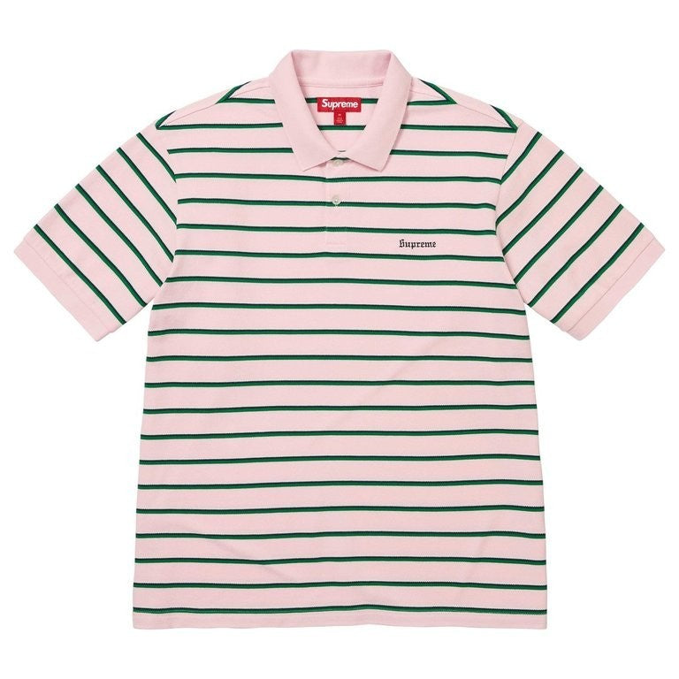 Supreme Stripe Polo Pink