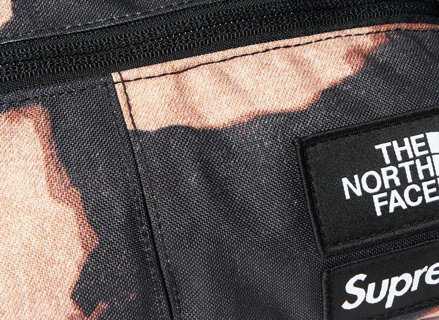 Supreme The North Face Bleached Denim Print Roo II Black