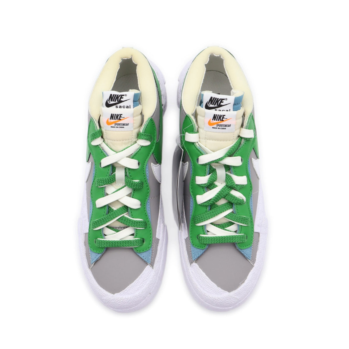 DD1877-001 sacai Nike Blazer Low Classic Green Medium Grey White Blue (Men's)