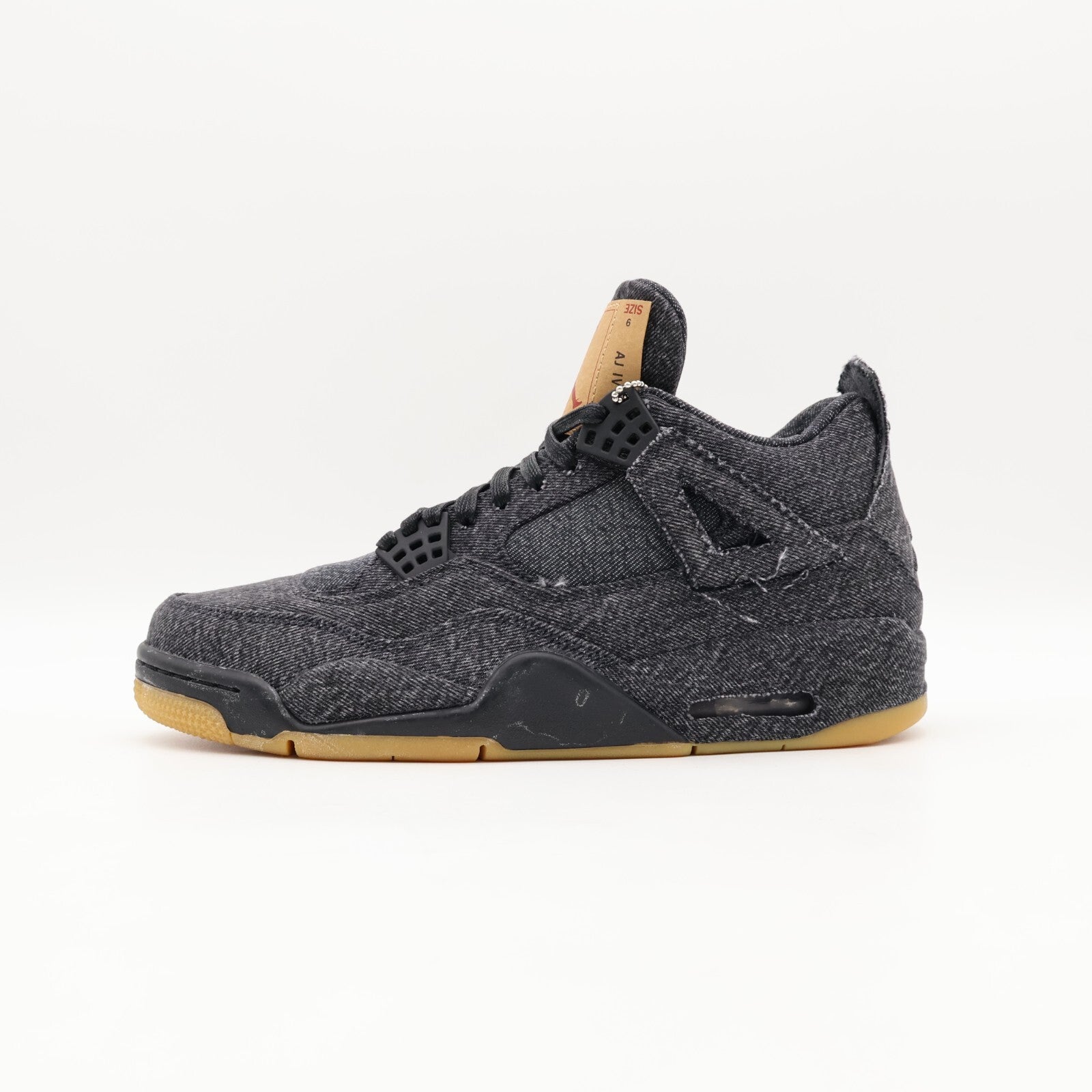 AO2571-001 Nike Levi's Air Jordan 4 Black Denim LEVIS Tag (Men's)