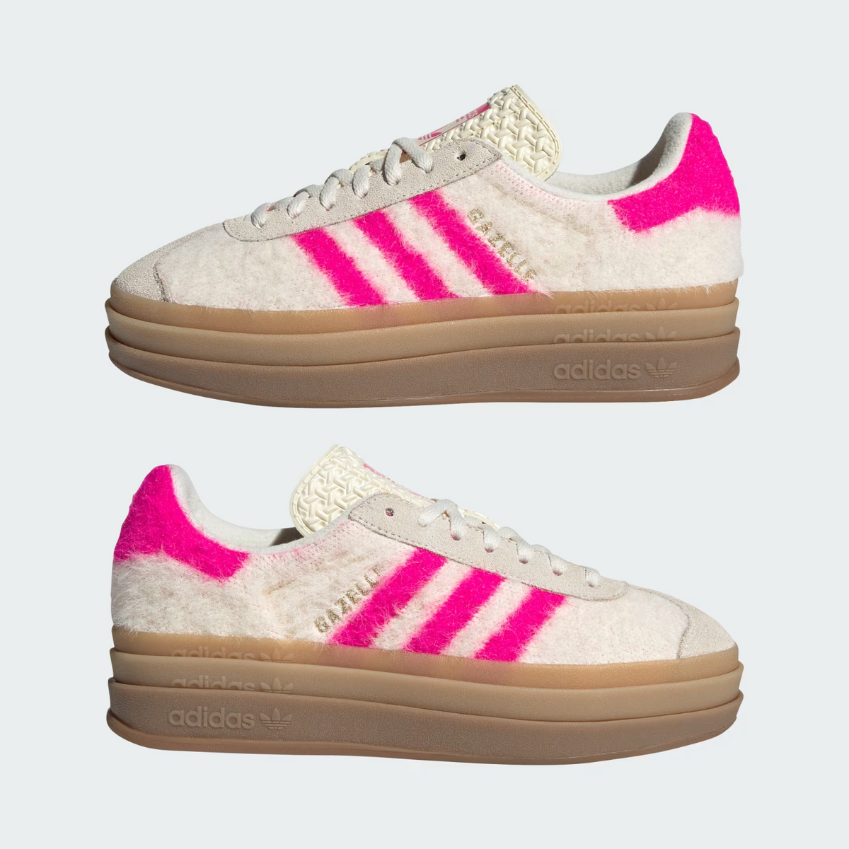 JS3908 adidas Originals Gazelle Bold Cream White Shock Pink Gold (Women's)