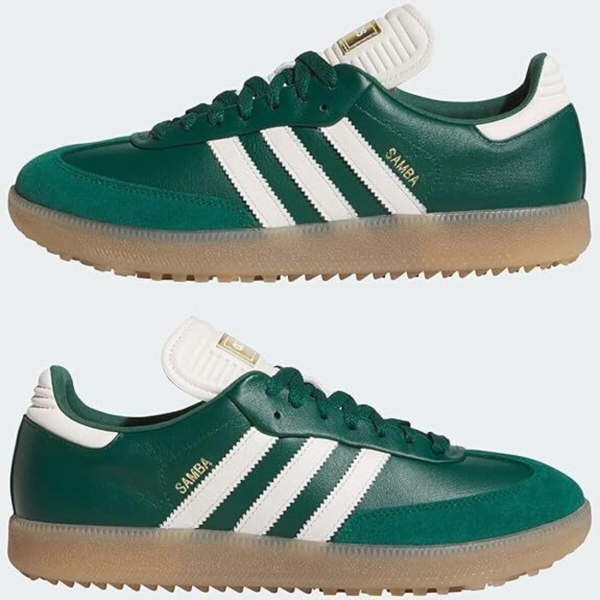 JP8652 Adidas Samba Golf Full Grain Leather Collegiate Green Off White (Men's)