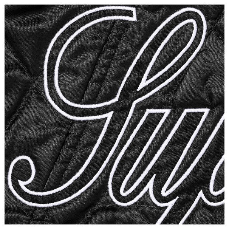 Supreme x Champion Quilted Satin Varsity Jacket Black