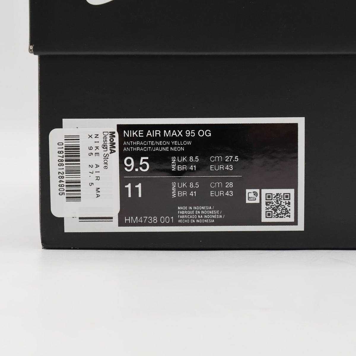 HM4738-001 MoMA Design Store Exclusive Nike Air Max 95 OG Reverse Neon (Men's)
