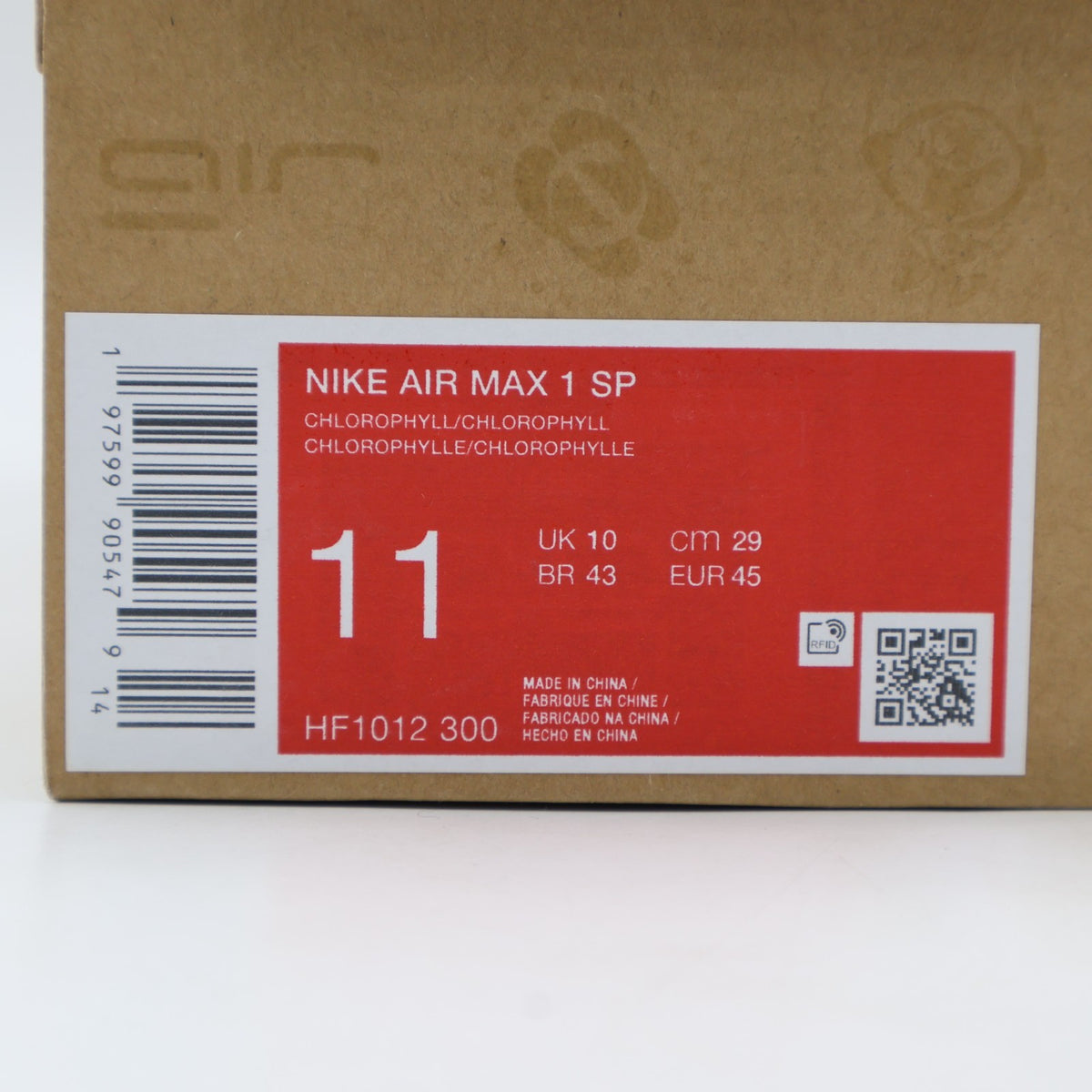 HF1012-300 Patta Nike Air Max 1 Chlorophyll (2024) (Men's)