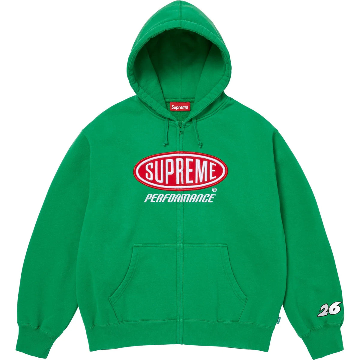 Supreme Performance Zip Up Hooded Sweatshirt Green