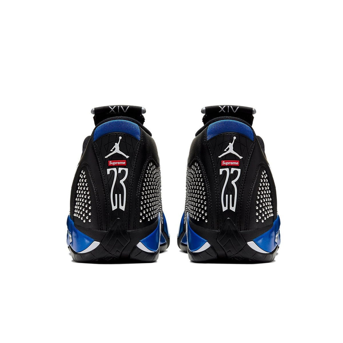 BV7630-004 Supreme Nike Air Jordan 14 Retro Black Varsity Royal Chrome (Men's)