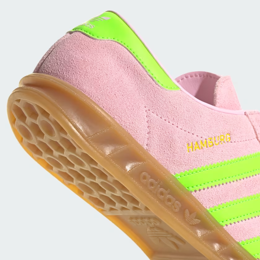 JS0683 adidas Originals Hamburg Clear Pink Solar Green Gold Metallic (Women's)