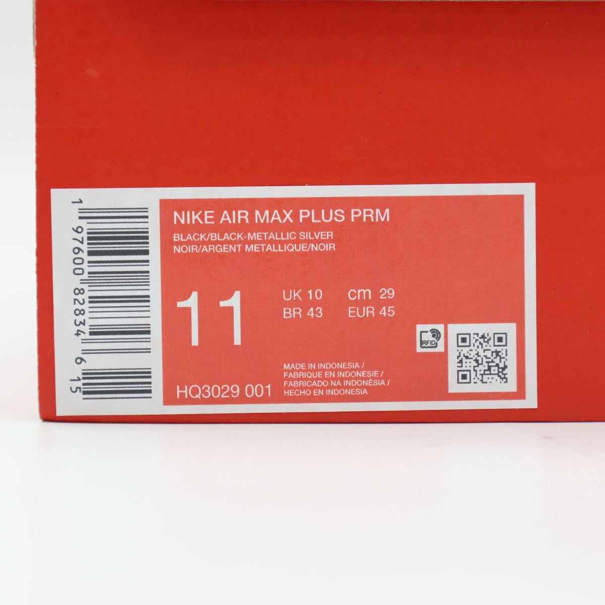 HQ3029-001 Nike Air Max Plus Black Reflective Silver (Men's)