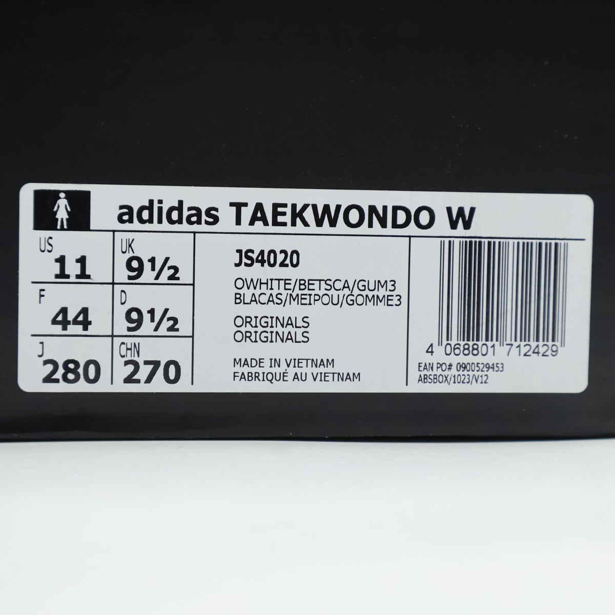 JS4020 adidas Originals Women's Taekwondo Off White Better Scarlet Gum (Women's)