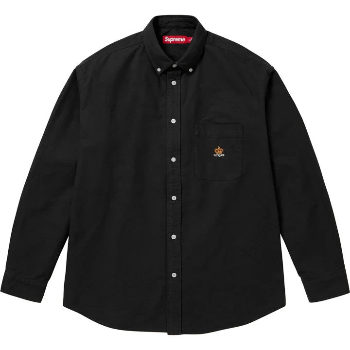 Supreme Loose Fit Flannel Oxford Shirt Black