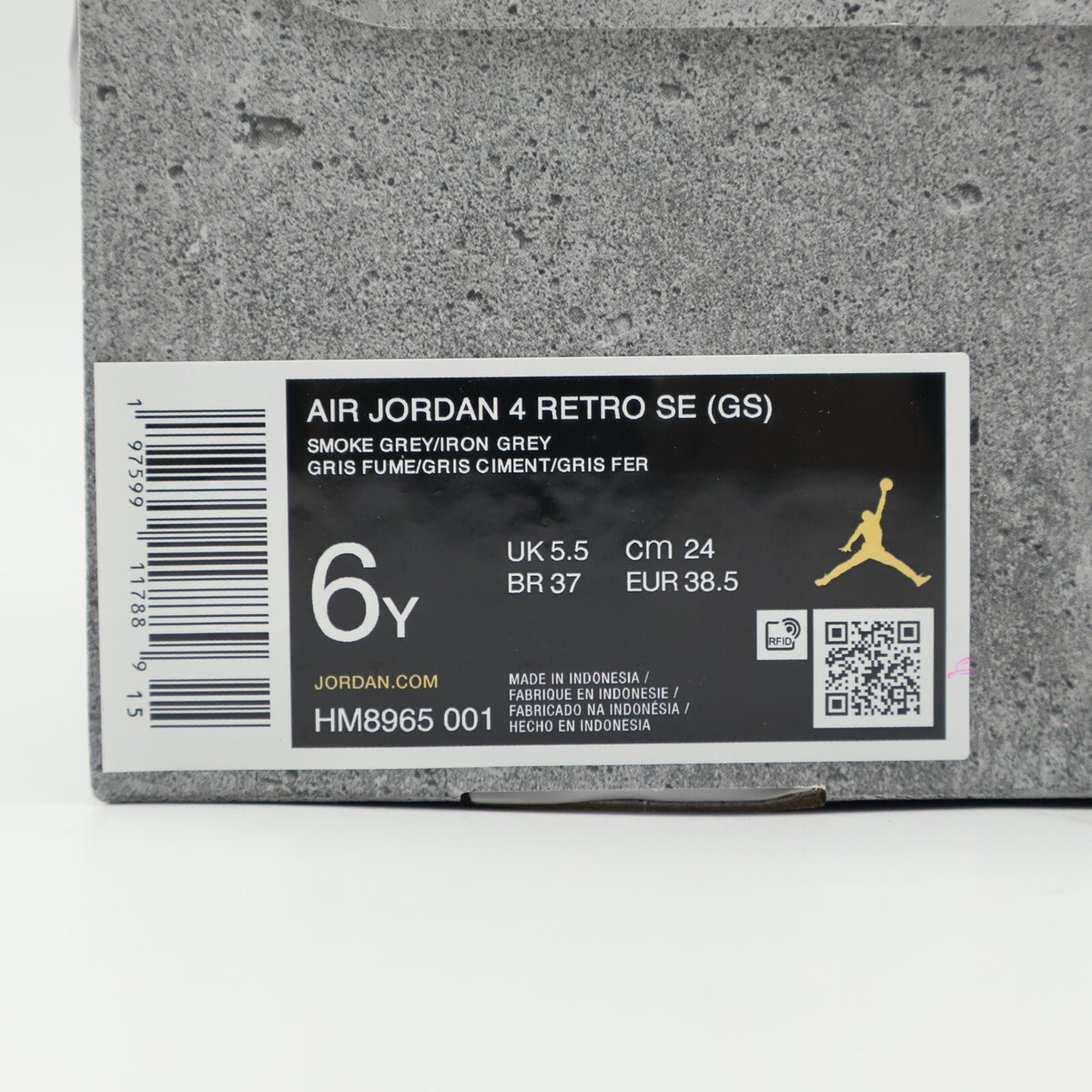 HM8965-001 Nike GS Air Jordan 4 Retro SE Wet Cement
