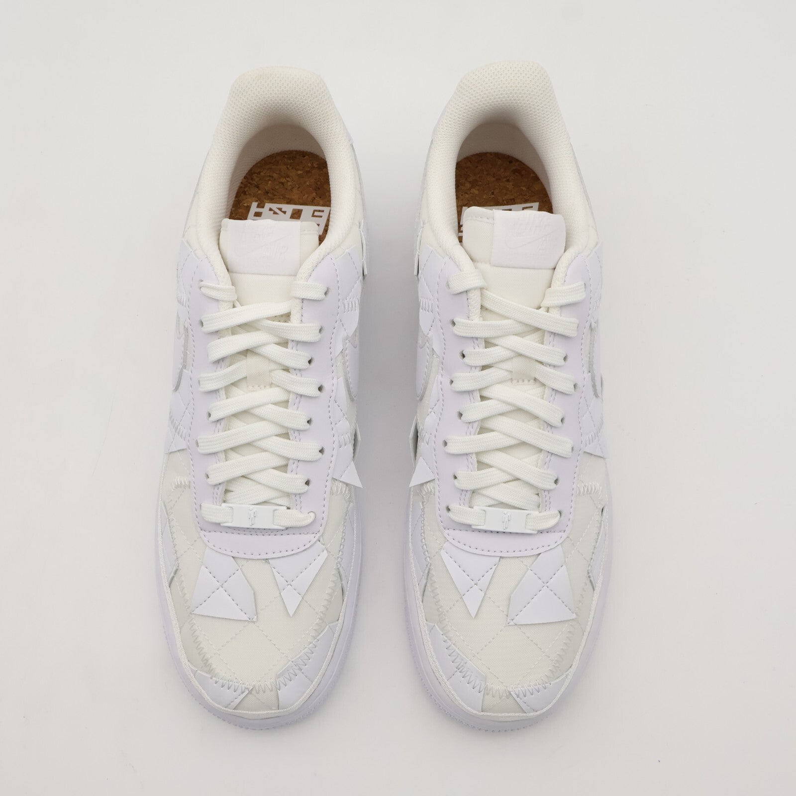 DZ3674-100 Nike Air Force 1 Low Billie Eilish Triple White Off Patch Work Mosaic