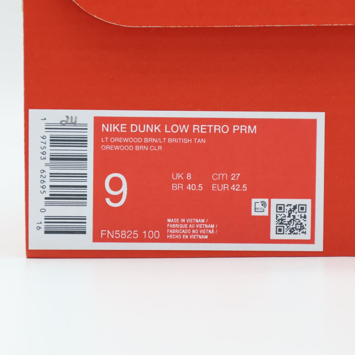 FN5825-100 Nike Dunk Low Retro PRM Light British Tan (Men's)