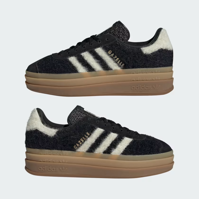 js3907 adidas Originals Gazelle Bold Core Black Cream White Gold Metall (Women's