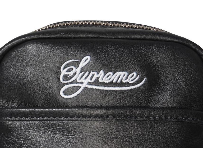 Supreme x Nike Leather Shoulder Bag Black HJ7964-045