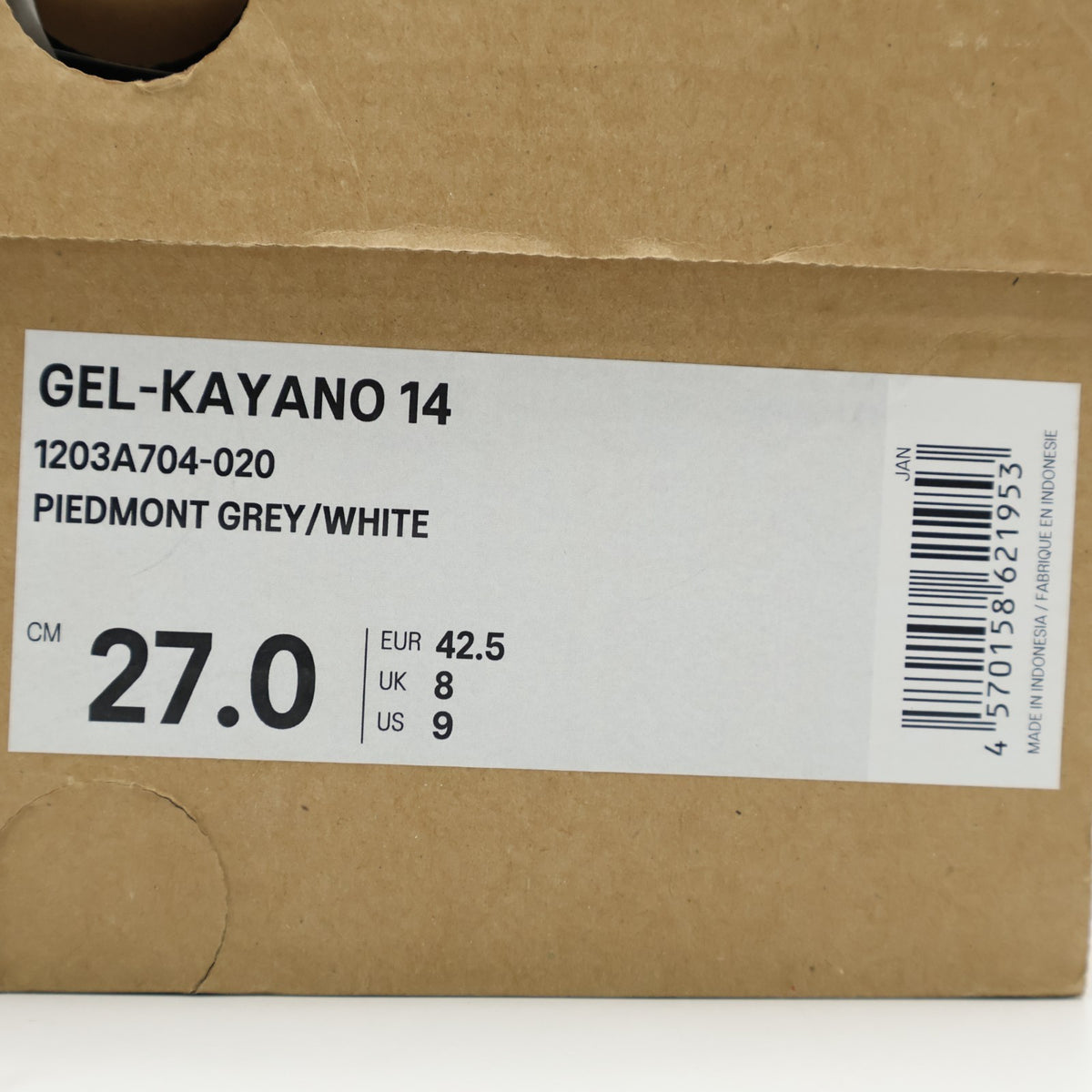 1203A704-020 BEAUTY&YOUTH Asics Gel-Kayano 14 Piedmont Grey White (Men's)
