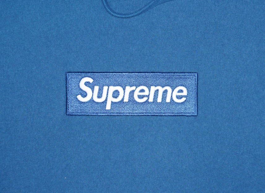 Supreme Box Logo Hooded Sweatshirt Blue (23FW)