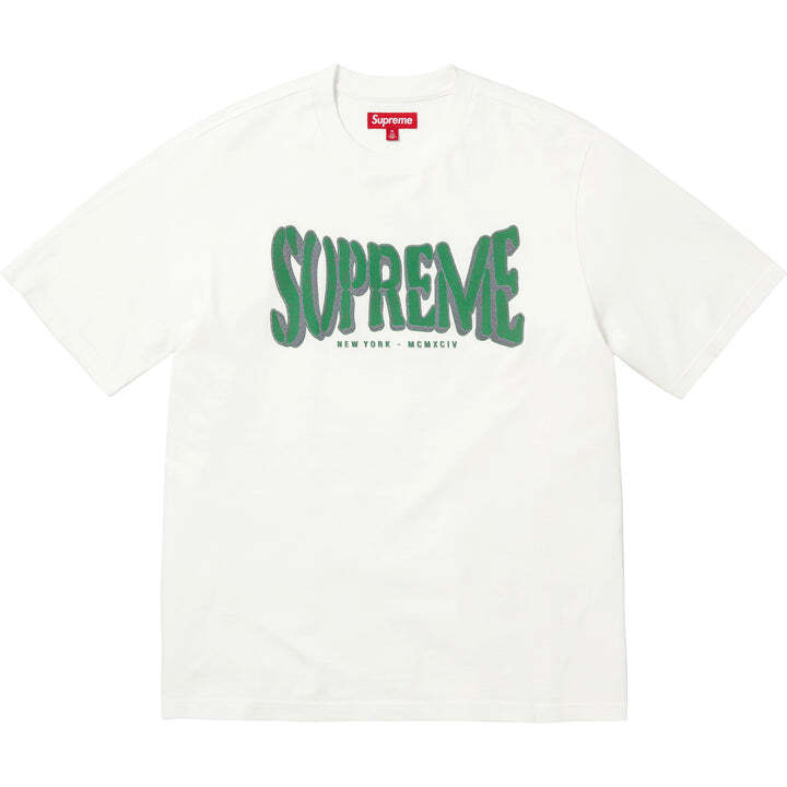 Supreme Flocked Washed S/S Top White