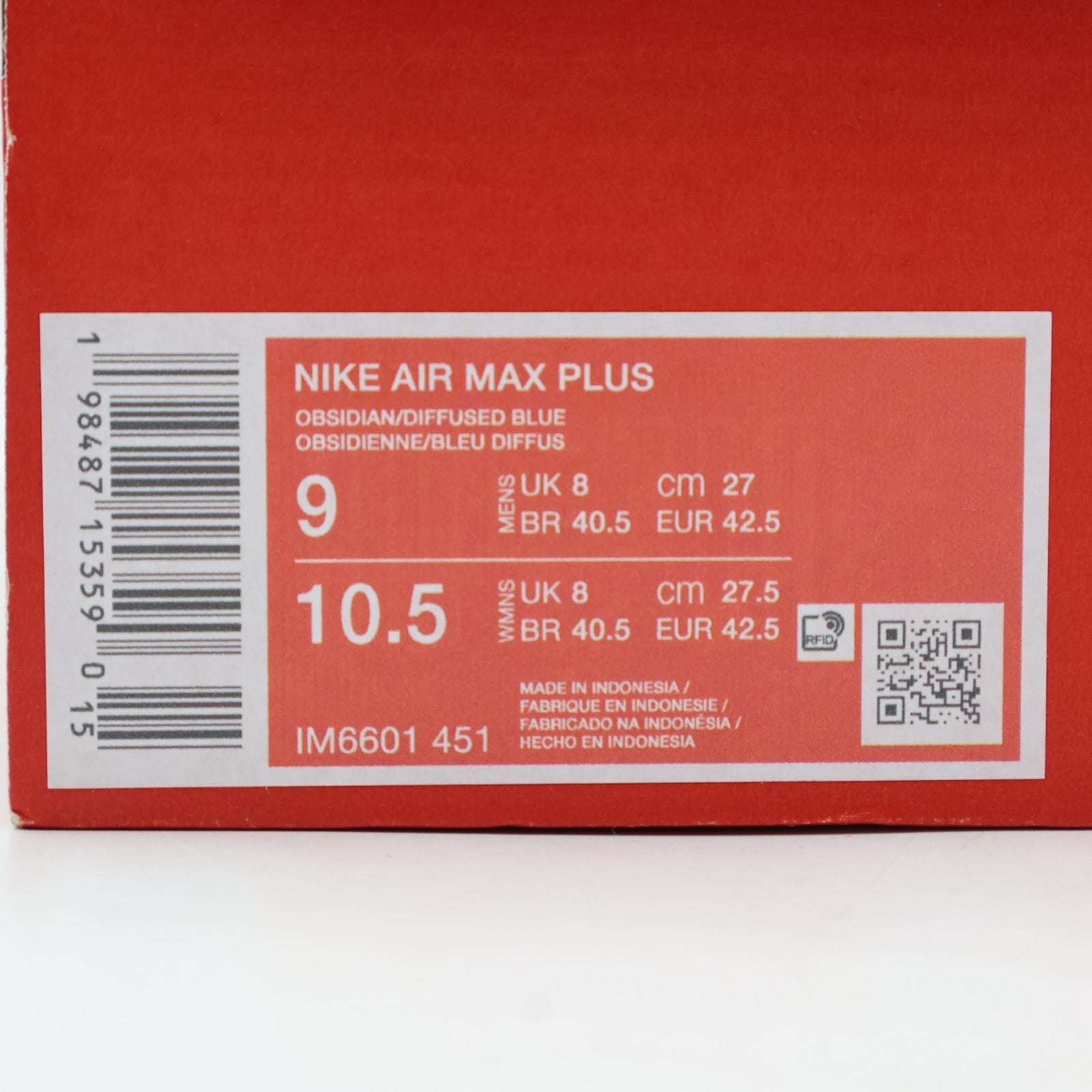 IM6601-451 Nike Air Max Plus Obsidian Aluminum Diffused Blue (Men's)