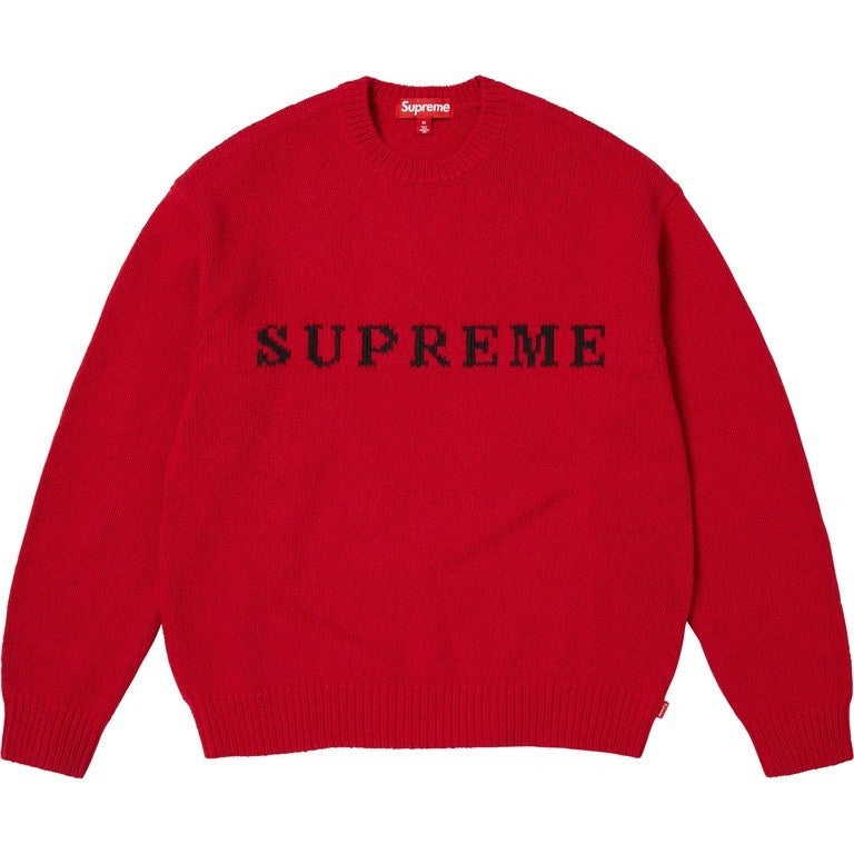 Supreme Contrast Logo Sweater Red