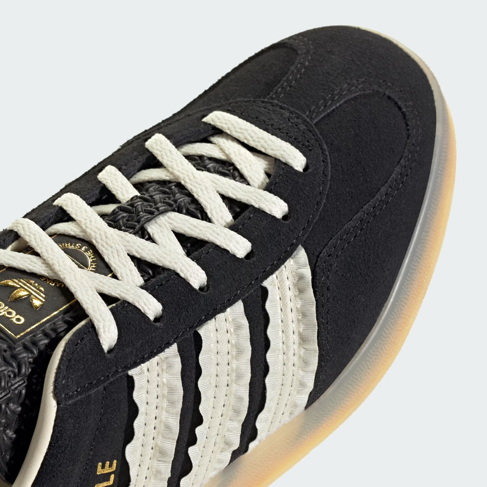 JS1412 adidas Originals Gazelle Indoor Core Black Cream White Gum (Women's)