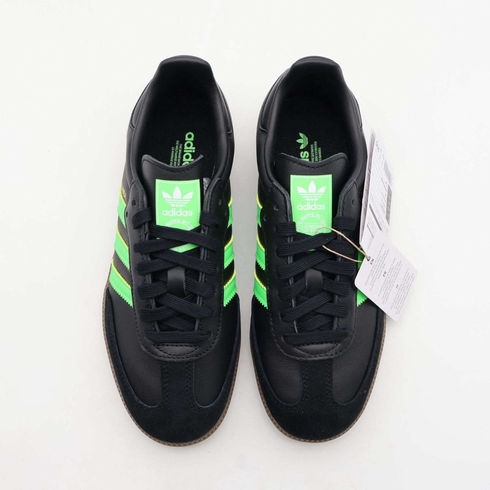 JR0911 adidas Originals Samba OG Core Black Screaming Green Gum (Men's)