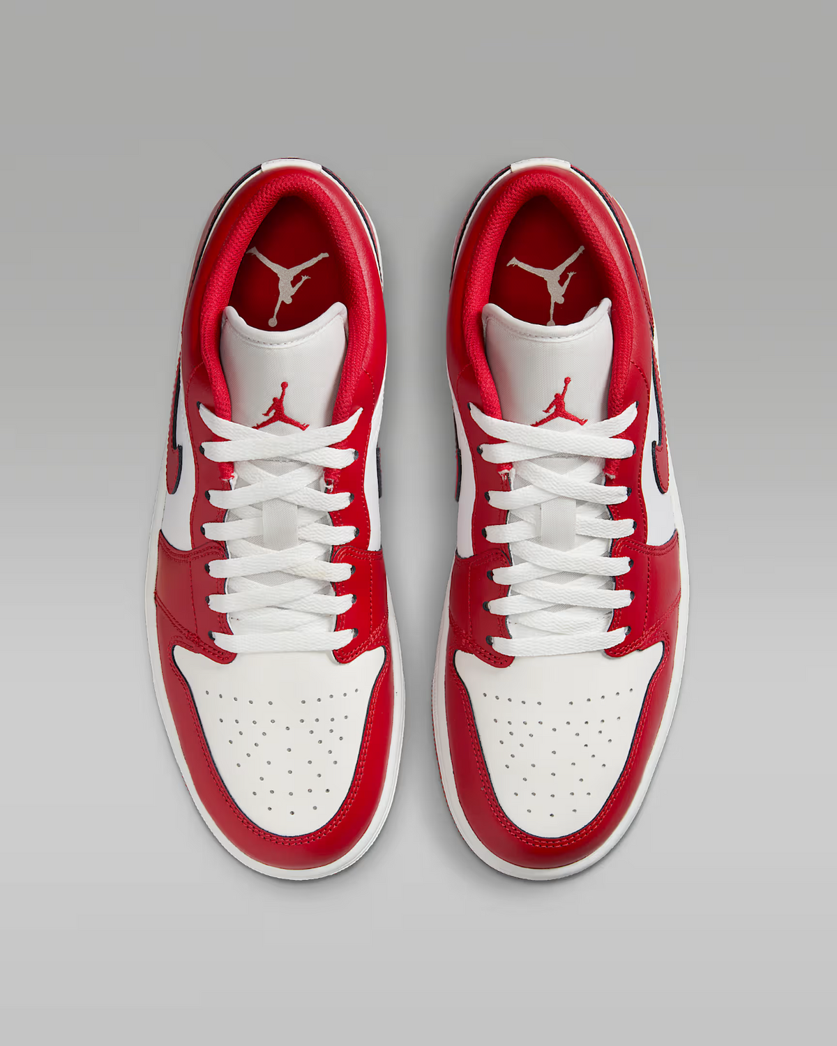 553558-166 Nike Air Jordan 1 Low Summit White Summit White Varsity Red (Men's)
