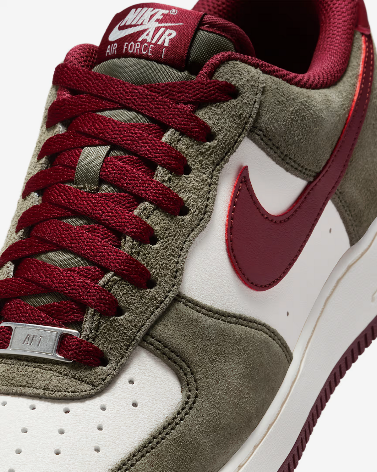 FQ8714-302 Nike Air Force 1 Low Cargo Khaki Pale Ivory Dark Team Red (Men's)