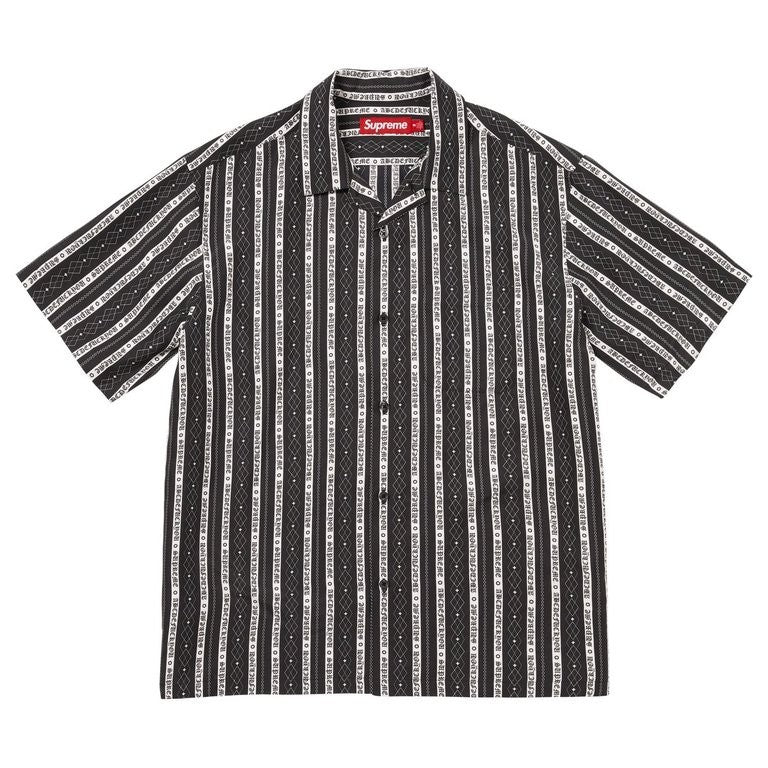 Supreme Old English Stripe Silk S/S Shirt Black