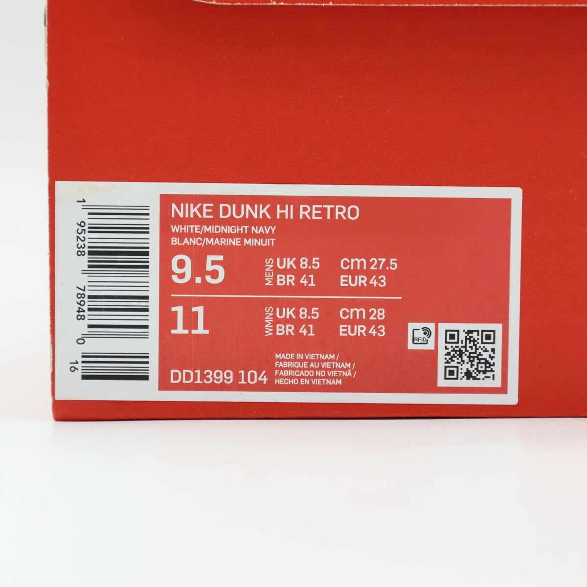 DD1399-104 Nike Dunk High Championship Navy White (Men's)