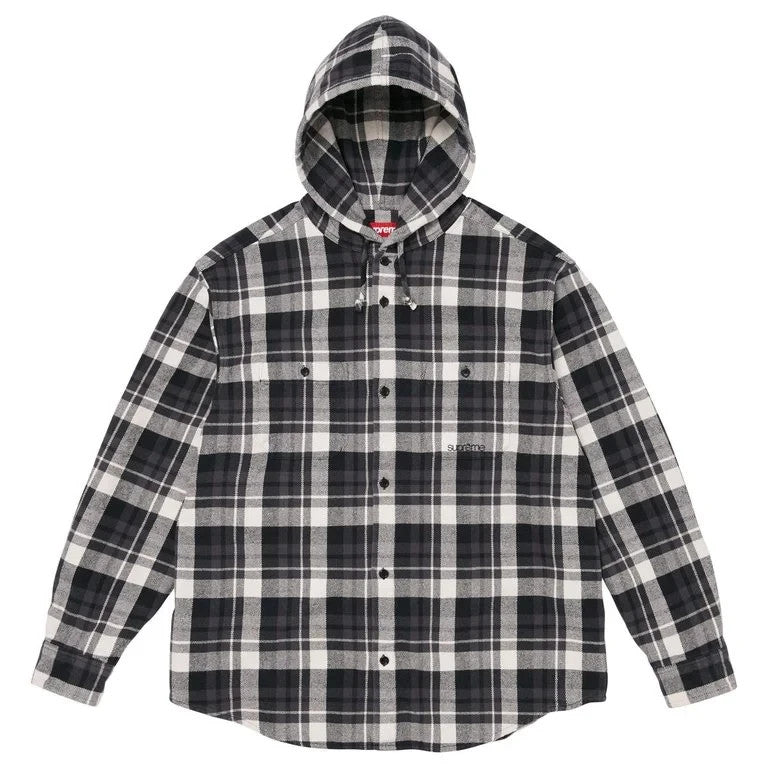 Supreme Hooded Flannel Shirt Black
