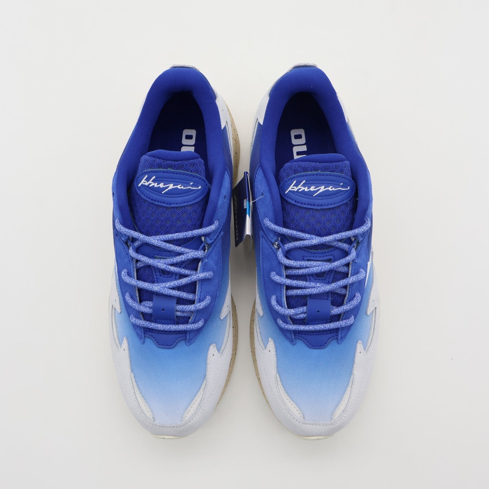 D1GA241001 Hiroshi Nagai Mizuno Wave Rider Î² Blue White Sand Beige (Men's)