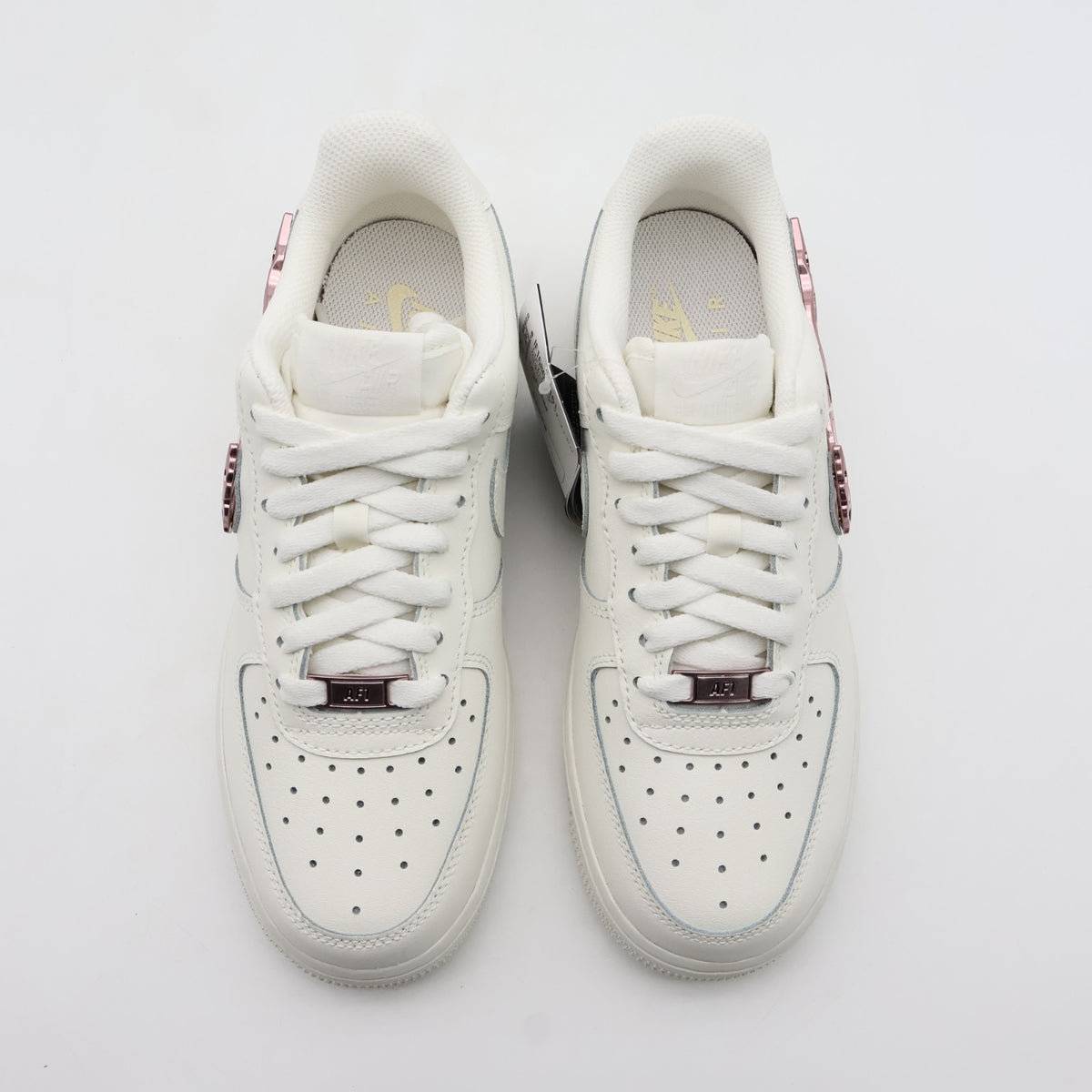 IF1686-161 Nike Air Force 1 Low Metallic Pink Swooshes (Women's)